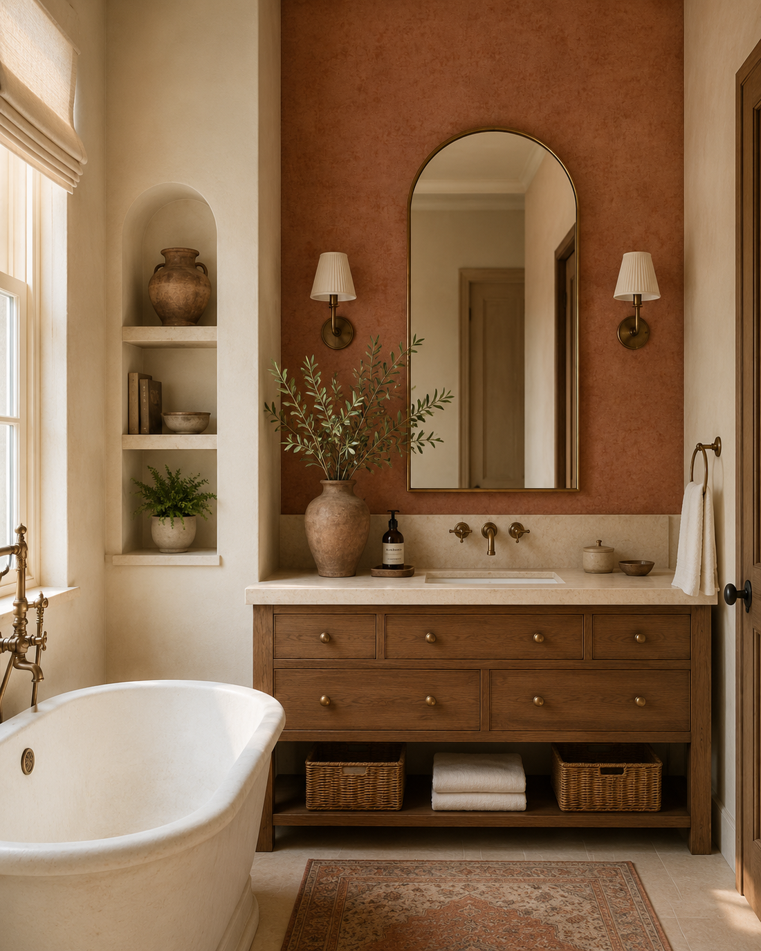 Erismann Elle Decoration 4 terracotta textured wallpaper with soft plaster-like finish