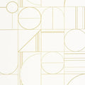 Closeup of a wallpaper showing its Art-Deco, Geometric, Neutrals pattern, color, and subtle texture.
