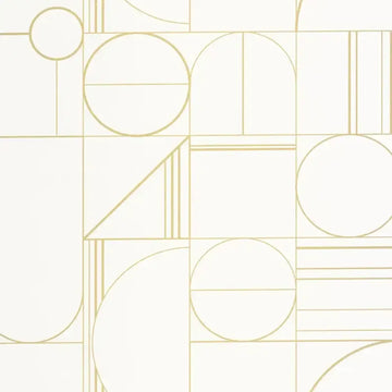 Closeup of a wallpaper showing its Art-Deco, Geometric, Neutrals pattern, color, and subtle texture.