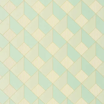 Closeup of a wallpaper showing its Art-Deco, Geometric, Pastels pattern, color, and subtle texture.