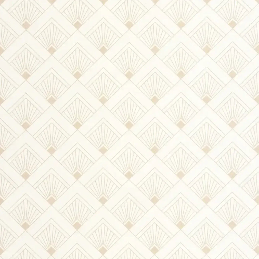Closeup of a wallpaper showing its Art-Deco, Contemporary, Geometric, Neutrals pattern, color, and subtle texture.
