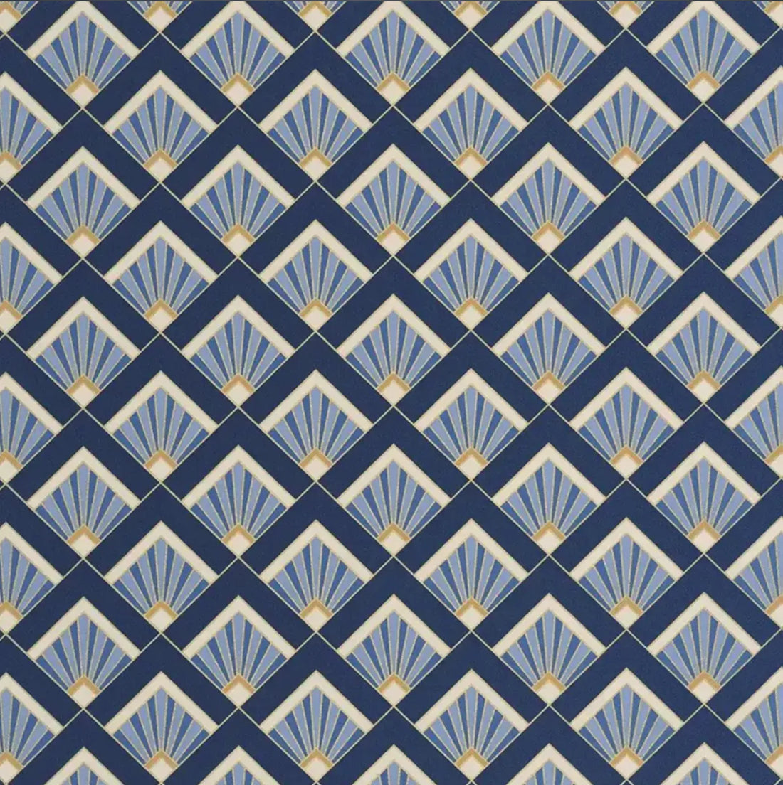 Closeup of a wallpaper showing its Art-Deco, Contemporary, Geometric pattern, color, and subtle texture.