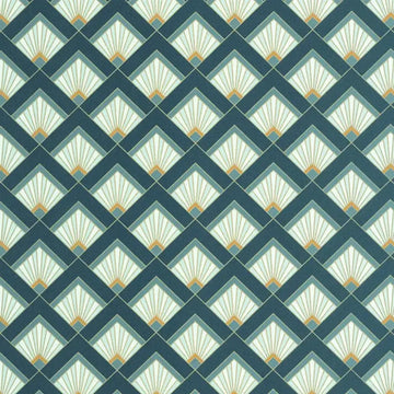 Closeup of a wallpaper showing its Art-Deco, Contemporary, Geometric pattern, color, and subtle texture.