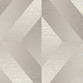 Closeup of a wallpaper showing its Contemporary, Geometric, Grey, Metallic, Taupe, Two-tone pattern, color, and subtle texture.