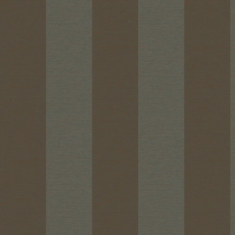Closeup of a wallpaper showing its Brown, Contemporary, Metallic, Stripes, Two-tone pattern, color, and subtle texture.