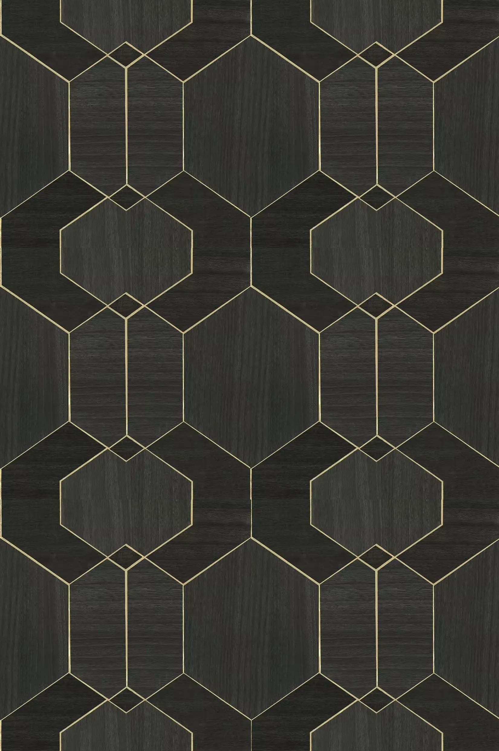 Wallpaper installed in a room showing its full pattern, color