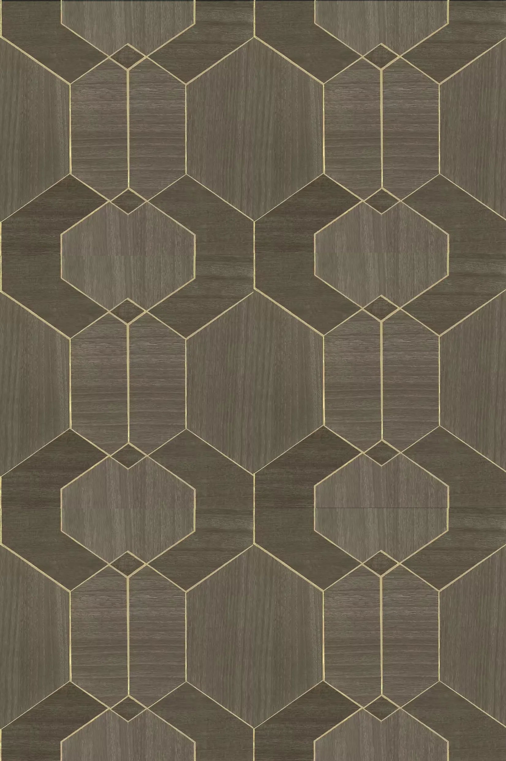 Wallpaper installed in a room showing its full pattern, color