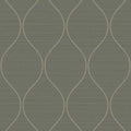 Closeup of a wallpaper showing its Brown, Contemporary, Green, Trellis, Unicolour pattern, color, and subtle texture.
