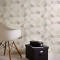 Wallpaper installed in a room showing its full pattern, color