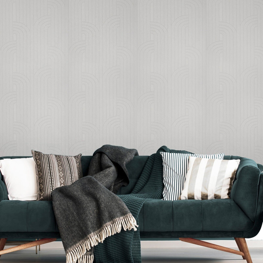 Gray textured patterned wallpaper