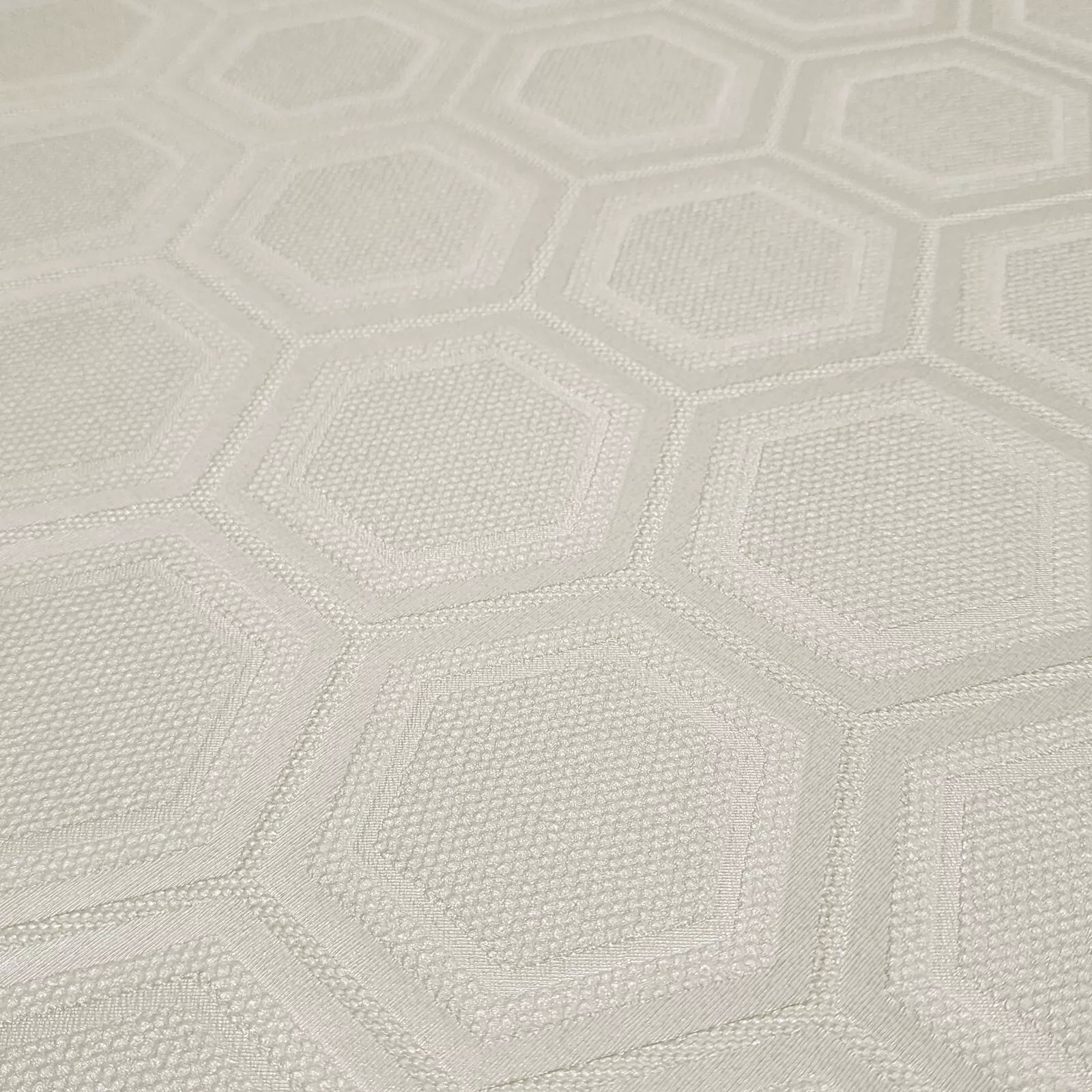 Close-up of textured wallpaper with geometric pattern