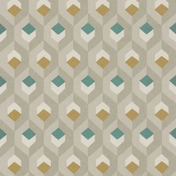 Closeup of a wallpaper showing its Contemporary, Geometric, Multicolour, Neutrals pattern, color, and subtle texture.