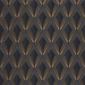 Closeup of a wallpaper showing its Art-Deco, Contemporary, Dramatic, Geometric, Two-tone pattern, color, and subtle texture.