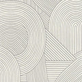 Closeup of a wallpaper showing its Art-Deco, Contemporary, Geometric, Neutrals, Two-tone pattern, color, and subtle texture.