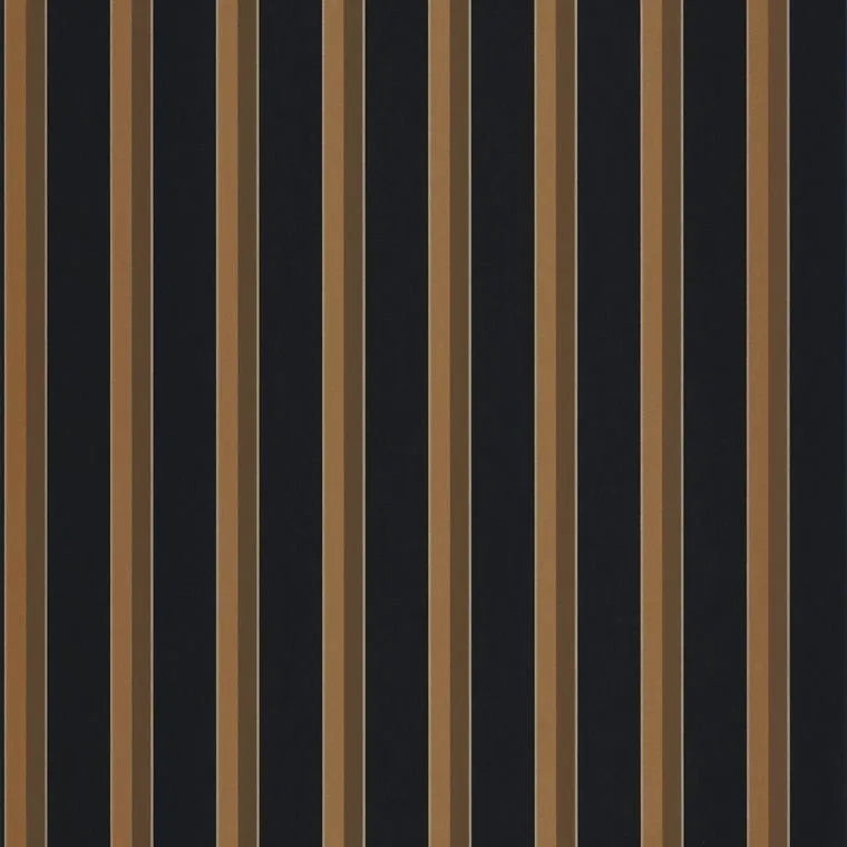 Closeup of a wallpaper showing its Contemporary, Dramatic, Stripes, Two-tone pattern, color, and subtle texture.