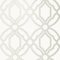 Closeup of a wallpaper showing its Geometric, Neutrals, Trellis, Two-tone pattern, color, and subtle texture.