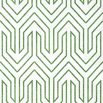 Closeup of a wallpaper showing its Art-Deco, Chevron, Two-tone pattern, color, and subtle texture.