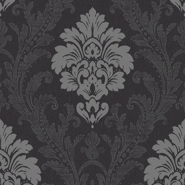 Closeup of a wallpaper showing its Damask, Monochrome, Textures pattern, color, and subtle texture.