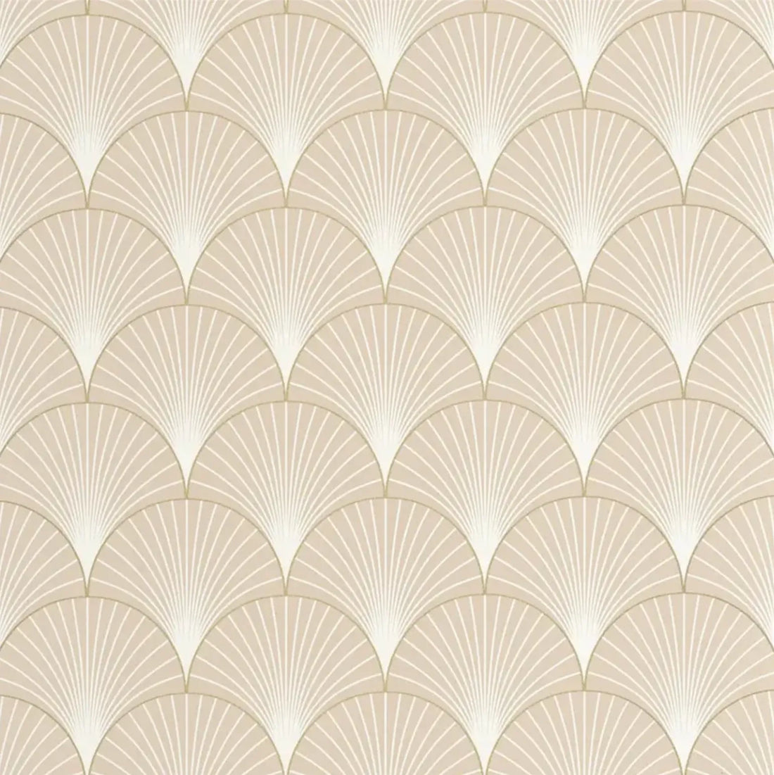 Closeup of a wallpaper showing its Art-Deco, Contemporary, Neutrals, Two-tone pattern, color, and subtle texture.