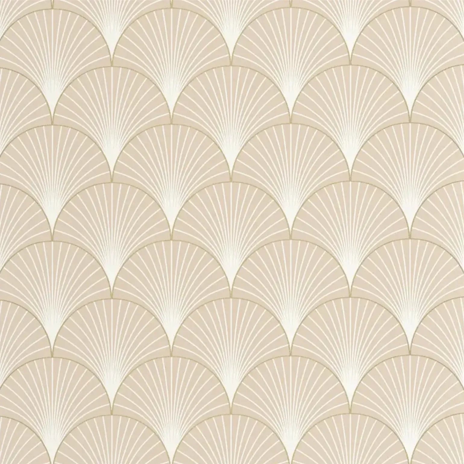 Closeup of a wallpaper showing its Art-Deco, Contemporary, Neutrals, Two-tone pattern, color, and subtle texture.