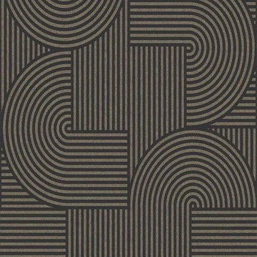 Closeup of a wallpaper showing its Art-Deco, Black, Contemporary, Monochrome pattern, color, and subtle texture.