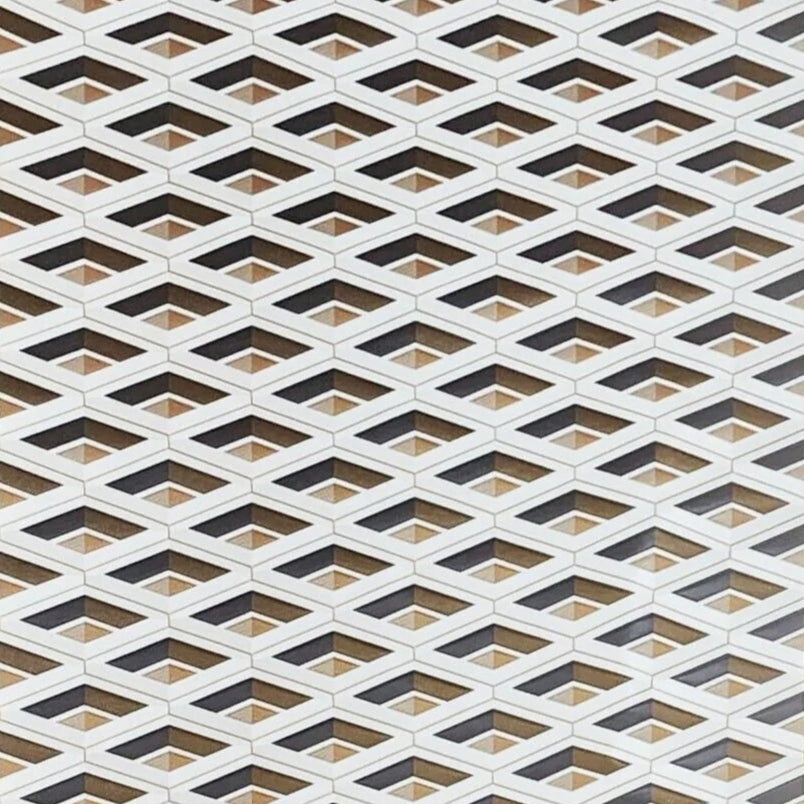 Patterned wallpaper with geometric design