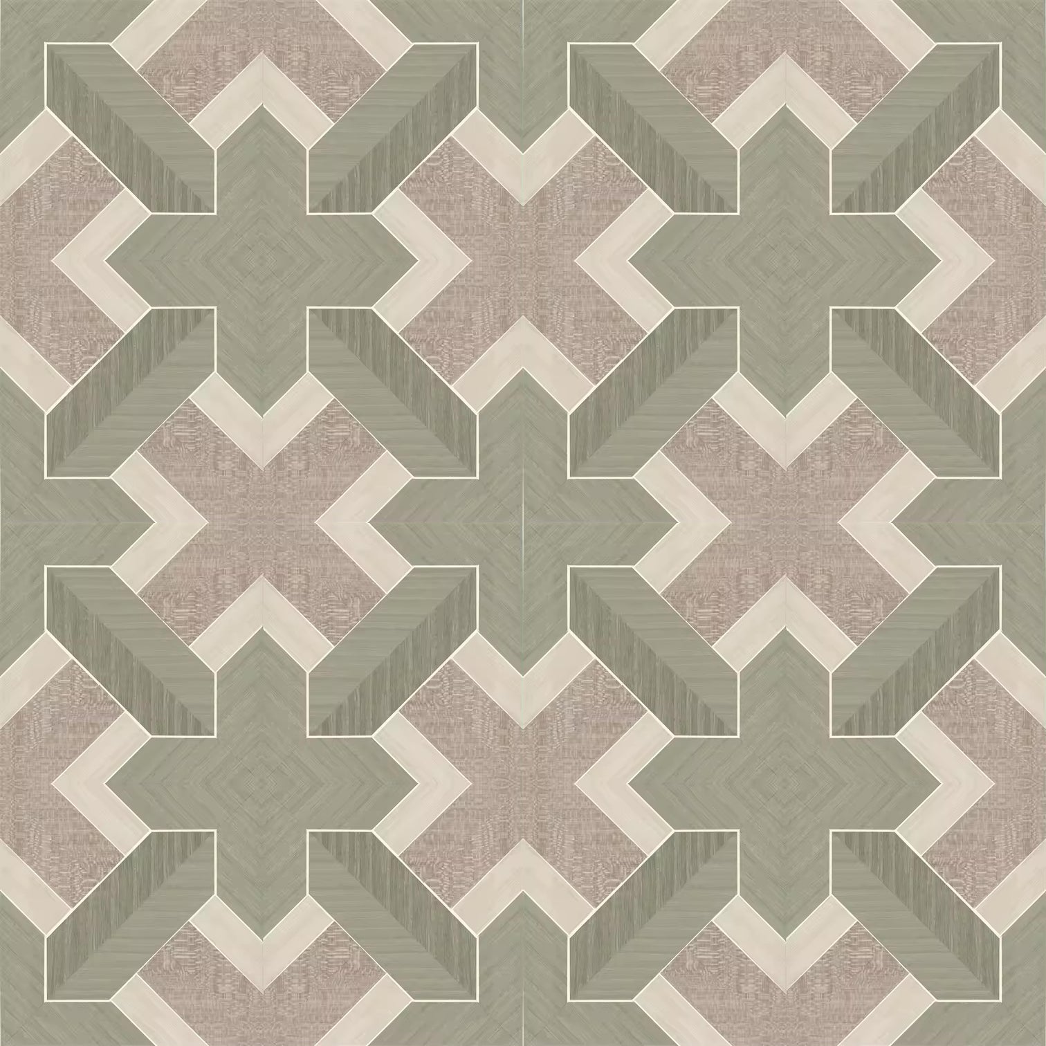 Wallpaper installed in a room showing its full pattern, color