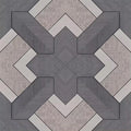 Closeup of a wallpaper showing its Black, Geometric, Taupe, Wood-veneer pattern, color, and subtle texture.