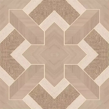 Closeup of a wallpaper showing its Brown, Geometric, Neutrals, Wood-veneer pattern, color, and subtle texture.
