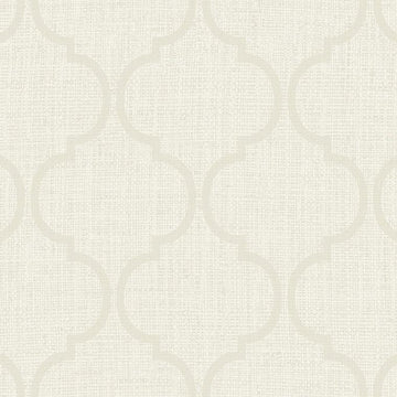 Closeup of a wallpaper showing its Cream, Neutrals, Trellis, Unicolour, Vinyl pattern, color, and subtle texture.
