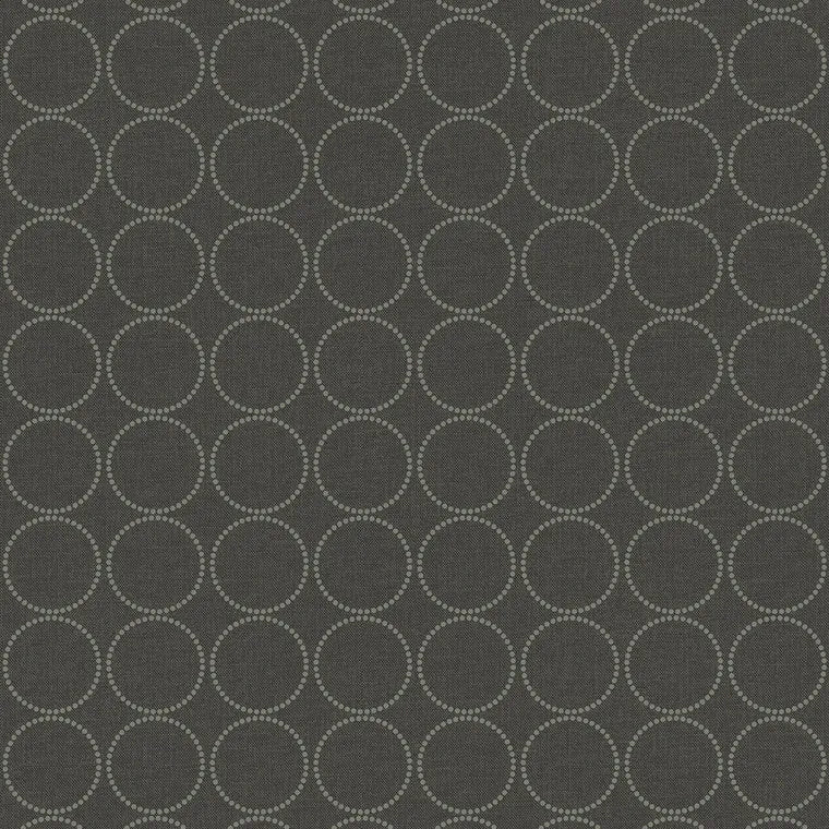 Closeup of a wallpaper showing its Black, Circles, Contemporary, Monochrome pattern, color, and subtle texture.