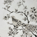 Closeup of a wallpaper showing its Birds, Floral, Luxury, Monochrome, Nature, Textures, Vinyl pattern, color, and subtle texture.