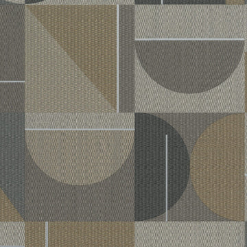 Geometric pattern with shapes in brown, gray, and beige on a textured background