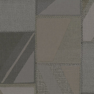 Textured fabric pattern with geometric shapes in shades of gray and brown.