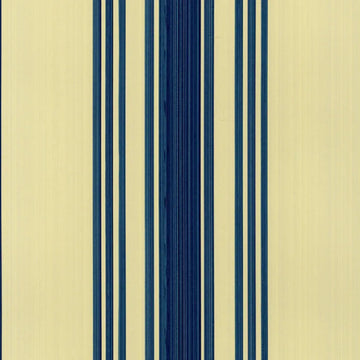 Closeup of a wallpaper showing its Blue, Stripes, Two-tone, Yellow pattern, color, and subtle texture.