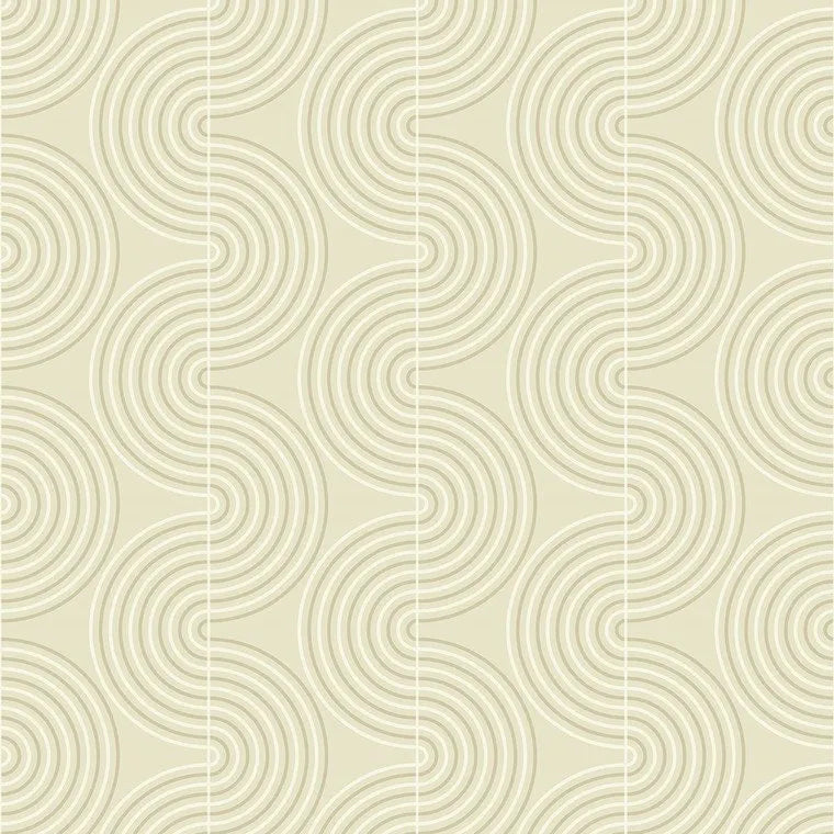 Closeup of a wallpaper showing its Contemporary, Cream, Neutrals, Unicolour, Waves pattern, color, and subtle texture.