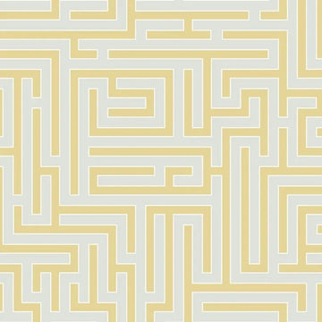 Closeup of a wallpaper showing its Geometric, Gold, Greek pattern, color, and subtle texture.