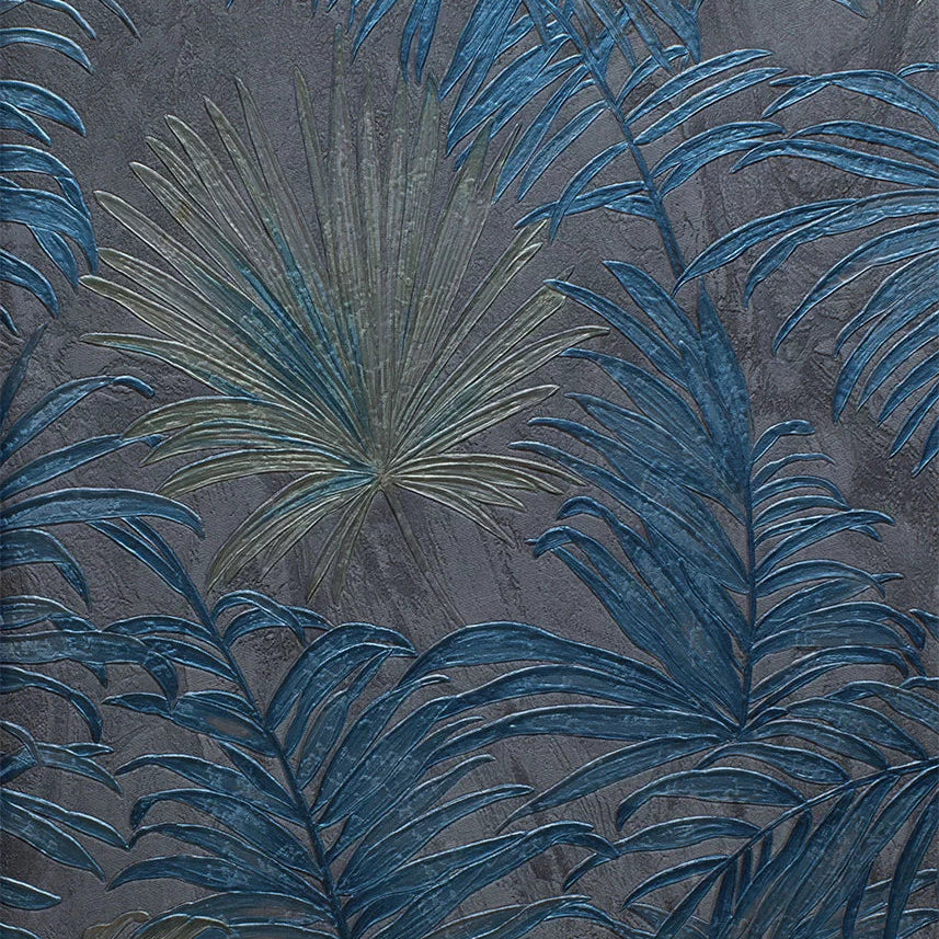 Tropical leaf pattern on a textured dark background