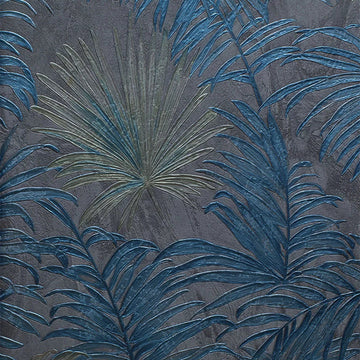 Tropical leaf pattern on a textured dark background