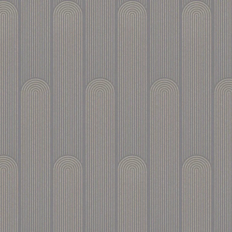 Closeup of a wallpaper showing its Art-Deco, Brown, Contemporary, Geometric, Grey pattern, color, and texture.