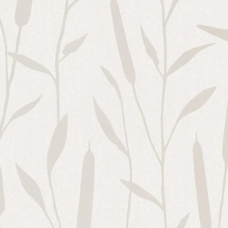 Closeup of a wallpaper showing its Contemporary, Floral, Neutrals, Two-tone pattern, color, and texture.