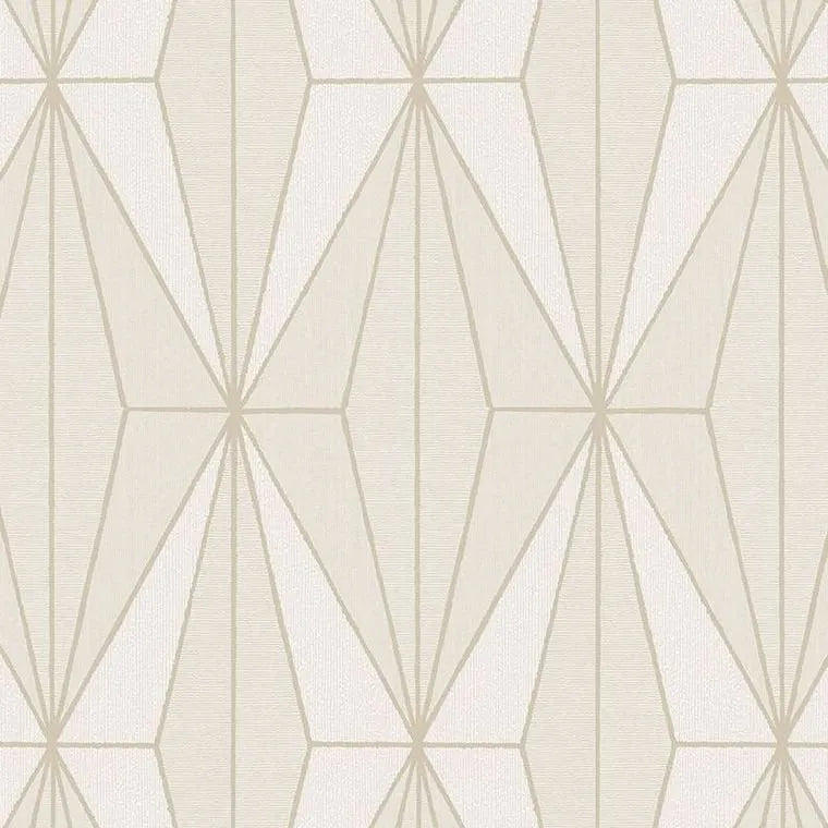 Closeup of a wallpaper showing its Contemporary, Geometric, Neutrals, Two-tone pattern, color, and texture.