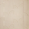 Textured beige patterned wallpaper with wavy lines on a white background